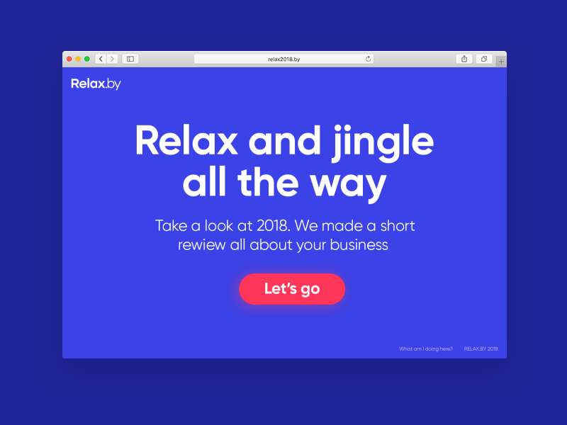Relaxing and Jingling all the way 2018 animation b2b blue button color digital funny hollidays minimal motion ny purple relax results typography web words