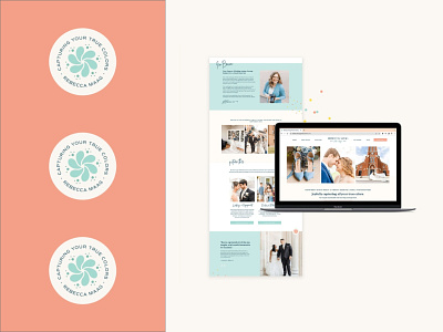 Colorful brand and web design for wedding photographer