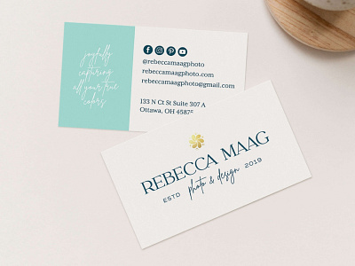 Colorful business card design for wedding photographer