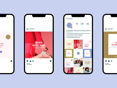 Bright and colorful Instagram feed design for business coach