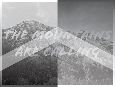 Mountains b/w design typography