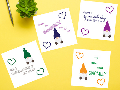 Gnome Valentines design illustration typography
