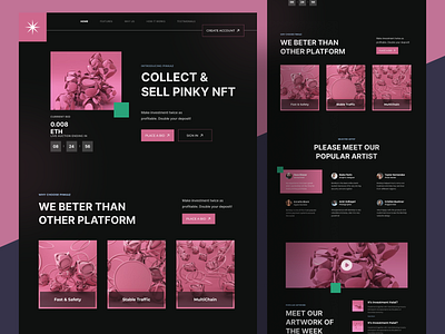 Collect & sell pinky NFT app branding clean design graphic design illustration ui