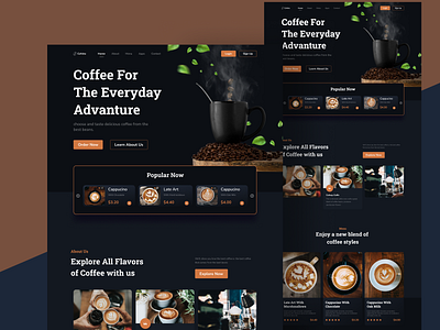 Cofee For The Every Day Adventure - Web and App Design 🚀 app branding clean design graphic design illustration logo ui ux vector