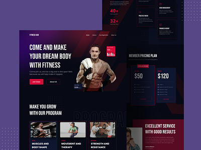 Fitness Web Design app branding clean design graphic design illustration logo ui ux vector