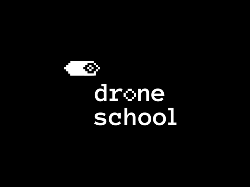 Drone school logo air animation branding design drone flying game logo pixel school technolody
