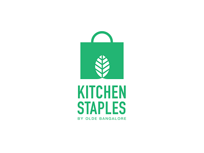 Kitchen Staples Logo Design branding delivery ethical grocery icon kitchen leaf logo logo design minimal organic typography