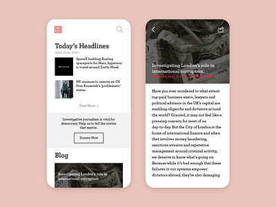 News App Concept UI blog clean concept feed flat headline journalism minimal news news app newsfeed newspaper text ui ux