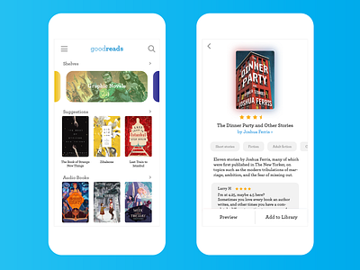 Concept app design for "Good Reads" books branding concept discover interface library logo mockup novel preview reading search ui visual visual design visual identity