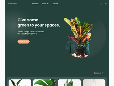 Ecommerse for plants design figma ui ux