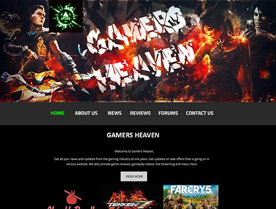Gaming Community Web Template gaming graphic design web design wordpress