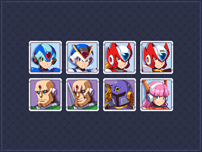 Mugshot Practice - Mega Man X art illustration pixel art