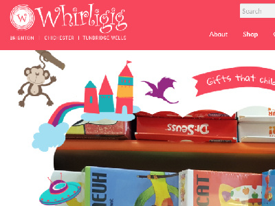 TomOBoyle Designs Whirligig Homepage animated websites e commerce website vector art