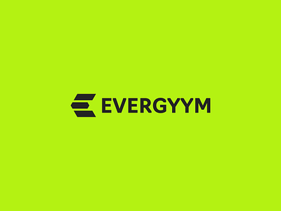 EVERGYYM black fit fitness app fitness logo green letter logo minimalism simple sport
