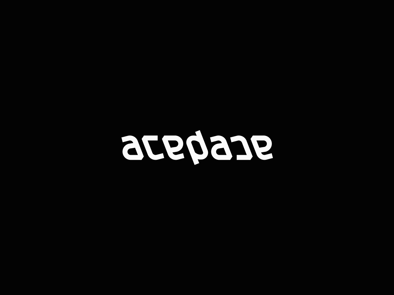 Acepace ambigram animation branding experiment lettering logo monochrome typography