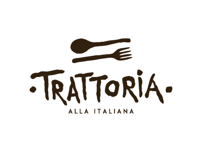 Trattoria food italia logo restaurant trattoria
