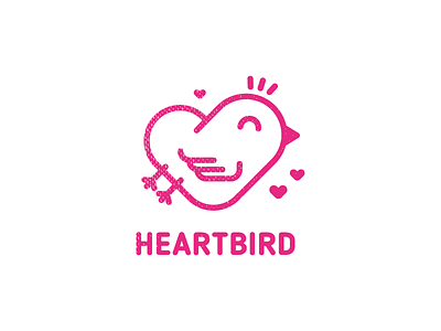 Heartbird bird fly fun heart logo love monochrome pink sweet valentinesday