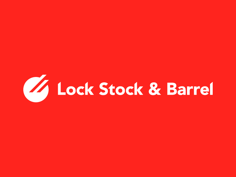Lock Stock and Barrel typography holdingcompany branding design monochrome lettering logo