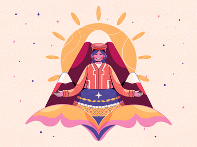 Cusquenian Woman - Peru design illustration