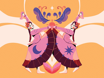 Marinera - Dance from the coast of Peru design illustration