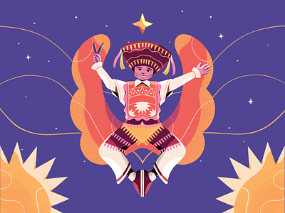 The Scissors Dance - Peru design illustration