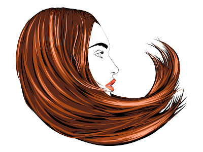 Fiery hair design illustration vector