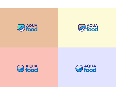 "Aqua food" logo branding design graphic design logo typography vector