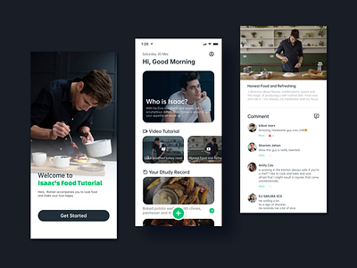 cook /food tutorial app design ui