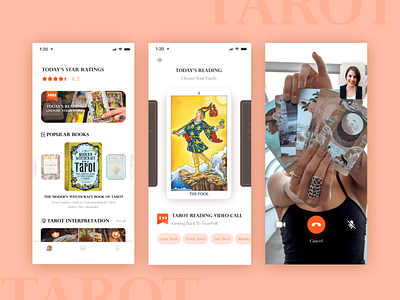 tarot card app design ui