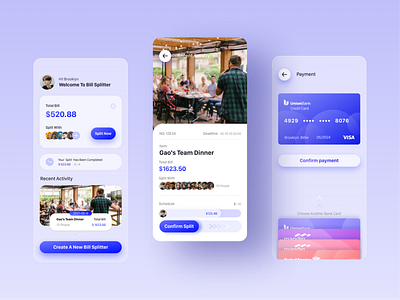 Bill Splitter & Payment app design ui