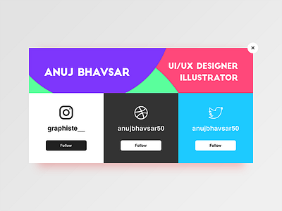 Pop-Up - Daily UI challenge 016 100daysofchallenge challenge daily dailyui follow instagram overlay popup thebeeest twitter