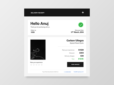 Email Receipt - Daily UI challenge 017 100daysofchallenge challenge daily dailyui dark email minimal receit shopping thebeeest web