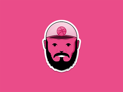 Dribbble is an inspiration 2d dribbble face icon illustration inspiration outline playoff sticker stickermule
