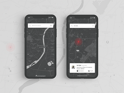 Map - Daily UI challenge 029 challenge dailyui darkui googlemaps iphonex map minimal ui ui challenge ux