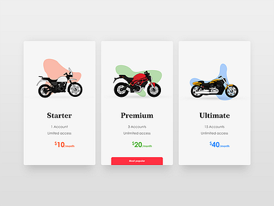 Pricing - Daily UI challenge 030 bikes business challenge dailyui illustration price pricing structure ui ui challenge ux