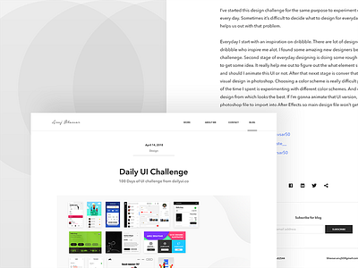 Blog - Daily UI challenge 035 blog blogger challenge dailyui debut design minimal photoshop ui ux