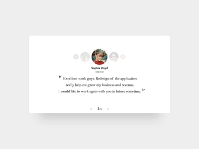 Testimonials - Daily UI challenge 039 challenge dailyui debut google minimal popular sans sherif testimonials trending ui ux