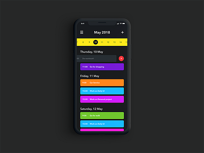 ToDo List - Daily UI challenge 042 calender coffee dailyui design iphonex minimal todo list tracker typography ui ux