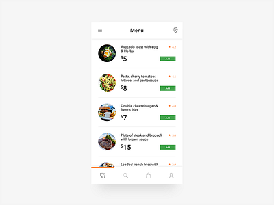 Food Menu - Daily UI challenge 043 app dailyui design food ios menu minimal onlinefood typography ui ux