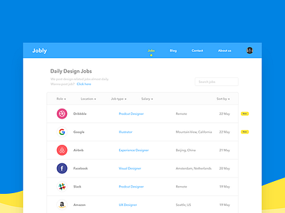 Job Posting - Daily UI challenge 050 dailyui dribbble google job minimal slack ui ux web design