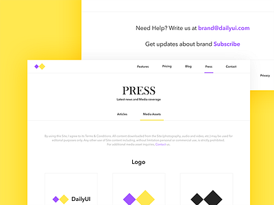 Press - Daily UI challenge 051 dailyui dribbble guideline logo minimal press ui ux web design