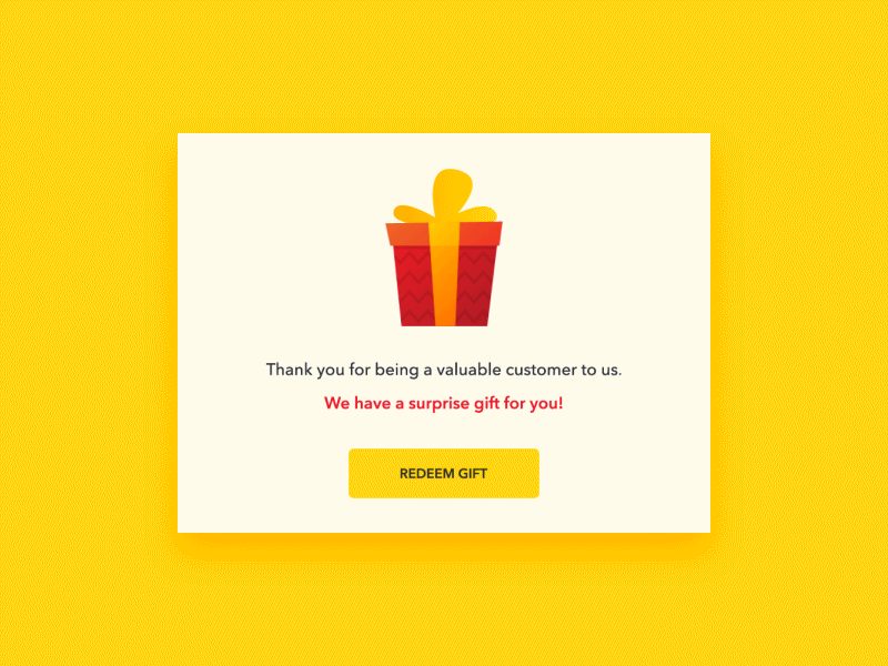 Redeem Coupon - Daily UI challenge 061 after effects animation coupen dailyui dailyuichallenge debut gift motion redeem trending