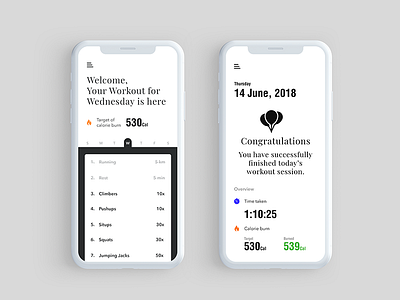 Work out of the day - Daily UI challenge 062