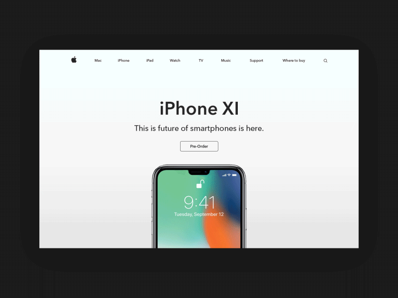 Pre-Order - Daily UI challenge 075 after effects animation apple dailyui design ios iphone landing page minimal notch pre order trending