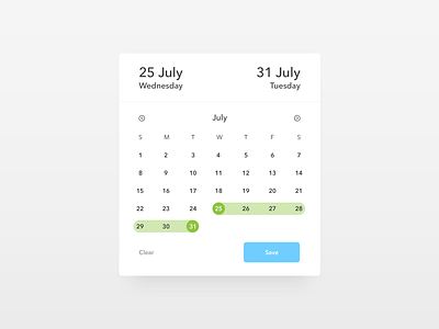 Date Picker - Daily UI challenge 080 by Anuj Bhavsar on Dribbble