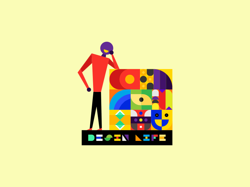 Badge - Daily UI challenge 084 abstract animation badge dailyui design figure geometric human illustration sticker