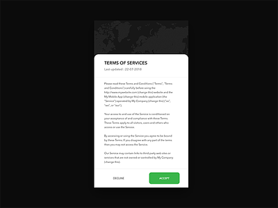 Terms of Service - Daily UI challenge 089 button coffee dailyui design minimal thebeeest trending typography ui ux vector