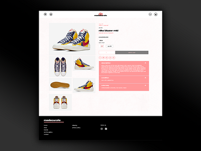 Fashion Sneaker Website Design Product Page - Madecurate branding design ui ux web design website