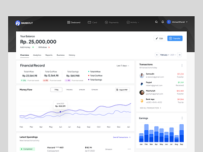 BANKRUT - Finance Dashboard dashboard bank ui bank ui dashboard web bank