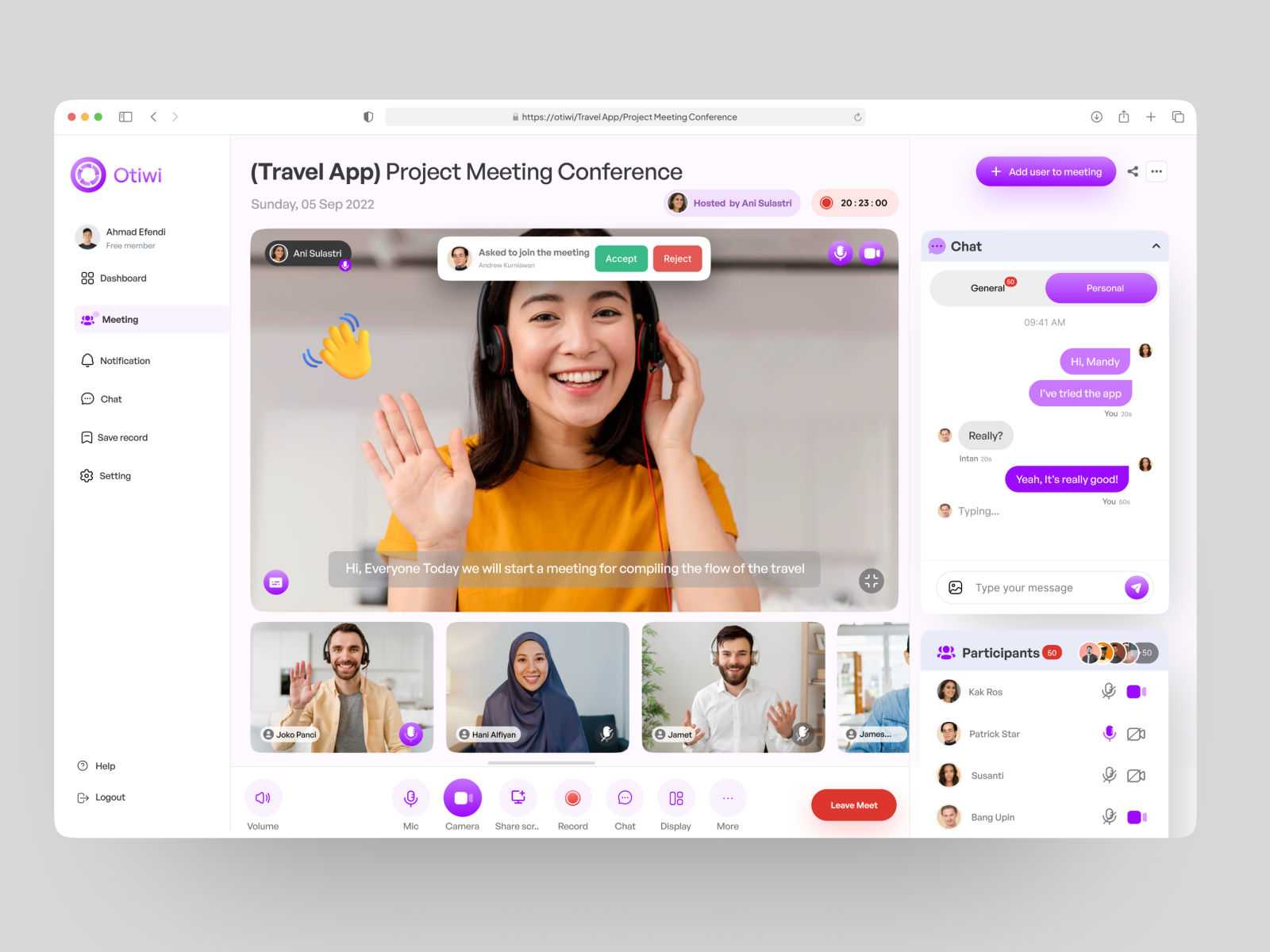 Otiwi | Video Conference by Ahmad Efendi 💦 on Dribbble